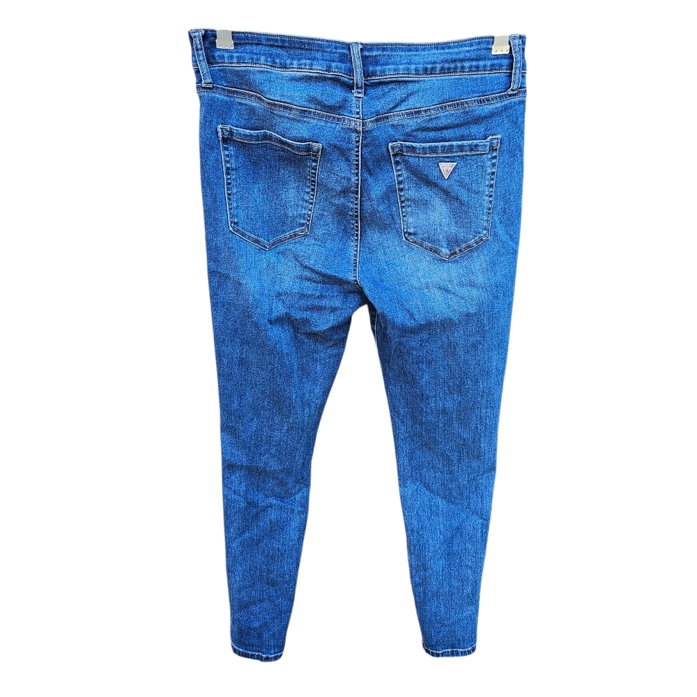 Guess Blue Ripped Skinny Jeans Women Size 31 - Picture 11 of 16
